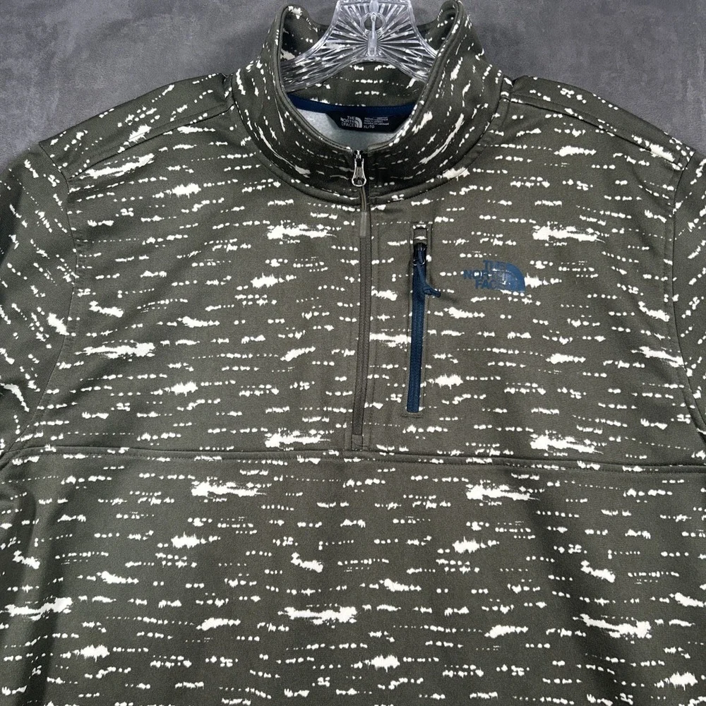 The North Face Pullover Fleece Long Sleeve Cinder 100 XL Green Splash 1/2 Zip